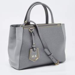 Pre Owned Fendi Grey Leather Mini 2Jours Tote