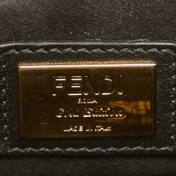 Fendi Gold/Black Leather Small Gold Edition Dotcom Click Top Handle Bag