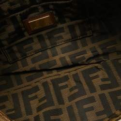Pre Owned Fendi Multicolor Striped Fabric and Leather Limited Edition Chef Flap Bag