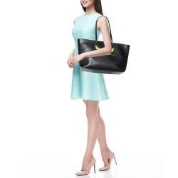 مملوكة مسبقًا Fendi Black/Yellow Leather Monster Roll Shopper Tote