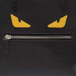 مملوكة مسبقًا Fendi Black/Yellow Leather Monster Roll Shopper Tote