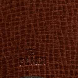 Pre Owned Fendi Tobacco Zucca Coated Canvas Zip Around Wallet