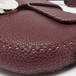 مملوكة مسبقًا حقيبة كتف فندي سيليريا جلد رومان بني فاتح بقلاب 