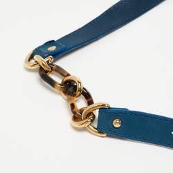 Pre Owned Fendi Blue Iridescent Leather Large Mama Forever Flap Shoulder Bag