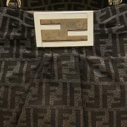 Pre Owned Fendi Tobacco/Gold Ombre Zucca Canvas Large Mia Tote