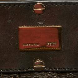 Pre Owned Fendi Tobacco/Gold Ombre Zucca Canvas Large Mia Tote