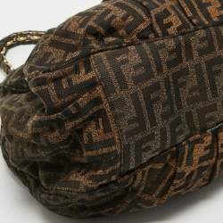 Pre Owned Fendi Tobacco/Gold Ombre Zucca Canvas Large Mia Tote