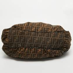 Pre Owned Fendi Tobacco/Gold Ombre Zucca Canvas Large Mia Tote