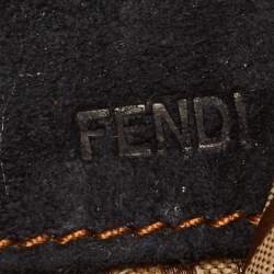 مملوكة مسبقًا Fendi Black/Tan Leather FF Flap Wallet On Chain