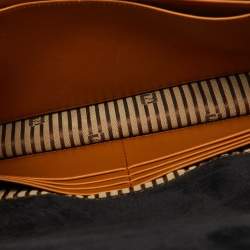 مملوكة مسبقًا Fendi Black/Tan Leather FF Flap Wallet On Chain