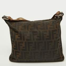 Fendi Tobacco Zucca Canvas and Leather Selleria Messenger Bag