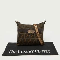 Fendi Tobacco Zucca Canvas and Leather Selleria Messenger Bag