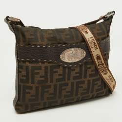 Fendi Tobacco Zucca Canvas and Leather Selleria Messenger Bag