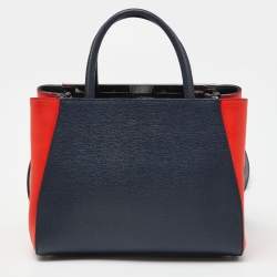 Pre Owned حقيبة يد توتس فندي بيتيت ساك 2جور جلد أزرق كحلي/ أحمر