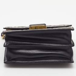 مملوكة مسبقًا Fendi Black/Brown Zucca Embossed Leather Small Kan U Shoulder Bag