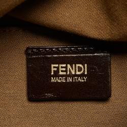 Pre Owned Fendi Tobacco Rose Zucca Canvas and Leather Medium Chef Boston Bag