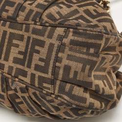 Pre Owned Fendi Tobacco Zucca Canvas Small Mia Shoulder Bag