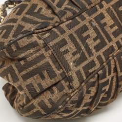Pre Owned Fendi Tobacco Zucca Canvas Small Mia Shoulder Bag