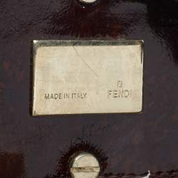 Pre Owned Fendi Tobacco Zucca Canvas Small Mia Shoulder Bag