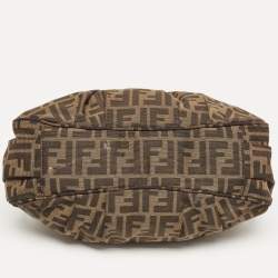 Pre Owned Fendi Tobacco Zucca Canvas Small Mia Shoulder Bag