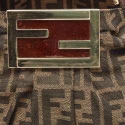 Pre Owned Fendi Tobacco Zucca Canvas Small Mia Shoulder Bag