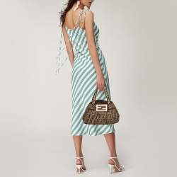 Pre Owned Fendi Tobacco Zucca Canvas Small Mia Shoulder Bag