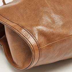 Pre Owned Fendi Brown Pleated Leather Hobo