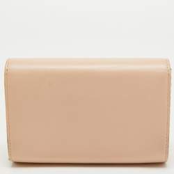 Pre Owned Fendi Dusty Pink/Yellow Leather Rush Chain Clutch
