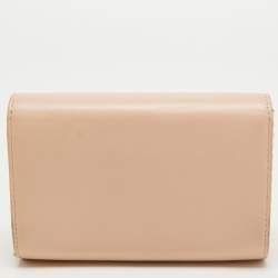 Fendi Dusty Pink/Yellow Leather Rush Chain Clutch