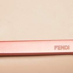 Pre Owned Fendi Dusty Pink/Yellow Leather Rush Chain Clutch
