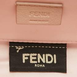 Fendi Dusty Pink/Yellow Leather Rush Chain Clutch