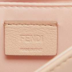 Pre Owned Fendi Dusty Pink/Yellow Leather Rush Chain Clutch