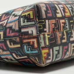 Pre Owned Fendi Multicolor Zucca Print Coated Canvas and Leather Roll Tote