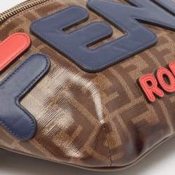 Pre Owned Fendi x Fila Brown Zucca Coated Canvas Mania Belt Bag