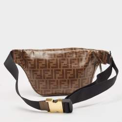 Pre Owned Fendi x Fila Brown Zucca Coated Canvas Mania Belt Bag