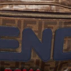 Pre Owned Fendi x Fila Brown Zucca Coated Canvas Mania Belt Bag