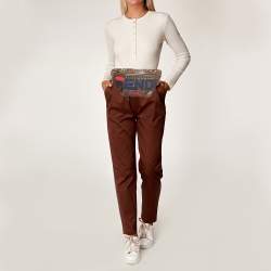 Pre Owned Fendi x Fila Brown Zucca Coated Canvas Mania Belt Bag