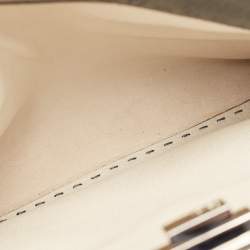 Pre Owned Fendi Grey Selleria Leather Medium Peekaboo Top Handle Bag