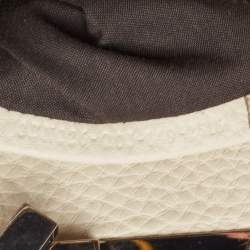 Pre Owned Fendi Grey Selleria Leather Medium Peekaboo Top Handle Bag