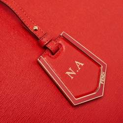 Pre Owned Fendi Red Leather Medium 2Jours Tote