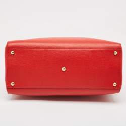 Pre Owned Fendi Red Leather Medium 2Jours Tote