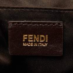 Fendi Dark Brown Shimmer Nubuck Leather Forever Hobo