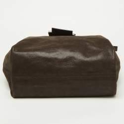 Fendi Dark Brown Shimmer Nubuck Leather Forever Hobo