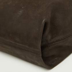 Fendi Dark Brown Shimmer Nubuck Leather Forever Hobo