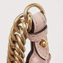 Pre Owned Fendi Pink Leather Mini Scalloped Kan I Shoulder Bag