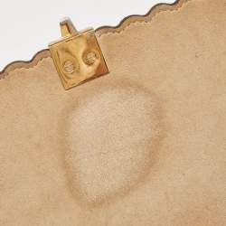 Pre Owned Fendi Pink Leather Mini Scalloped Kan I Shoulder Bag