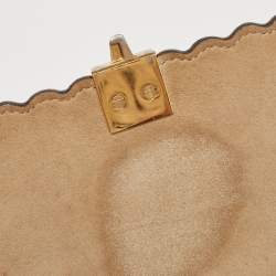 Pre Owned Fendi Pink Leather Mini Scalloped Kan I Shoulder Bag