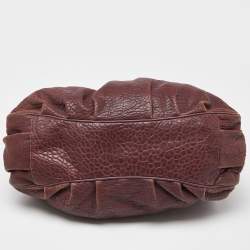 Pre Owned Fendi Purple Textured Leather Large Mia Hobo