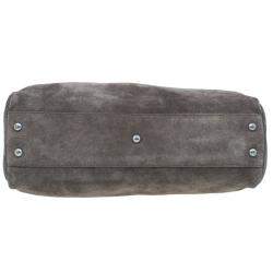 Pre Owned Fendi Grey Suede Medium Peekaboo Top Handle Bag