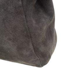 Pre Owned Fendi Grey Suede Medium Peekaboo Top Handle Bag